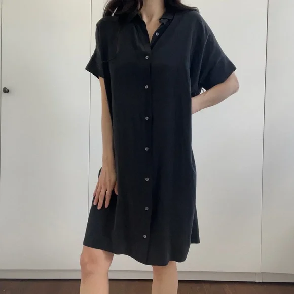 Everlane | Dresses | Everlane Silky Shirt Dress Sz 0 | Poshmark